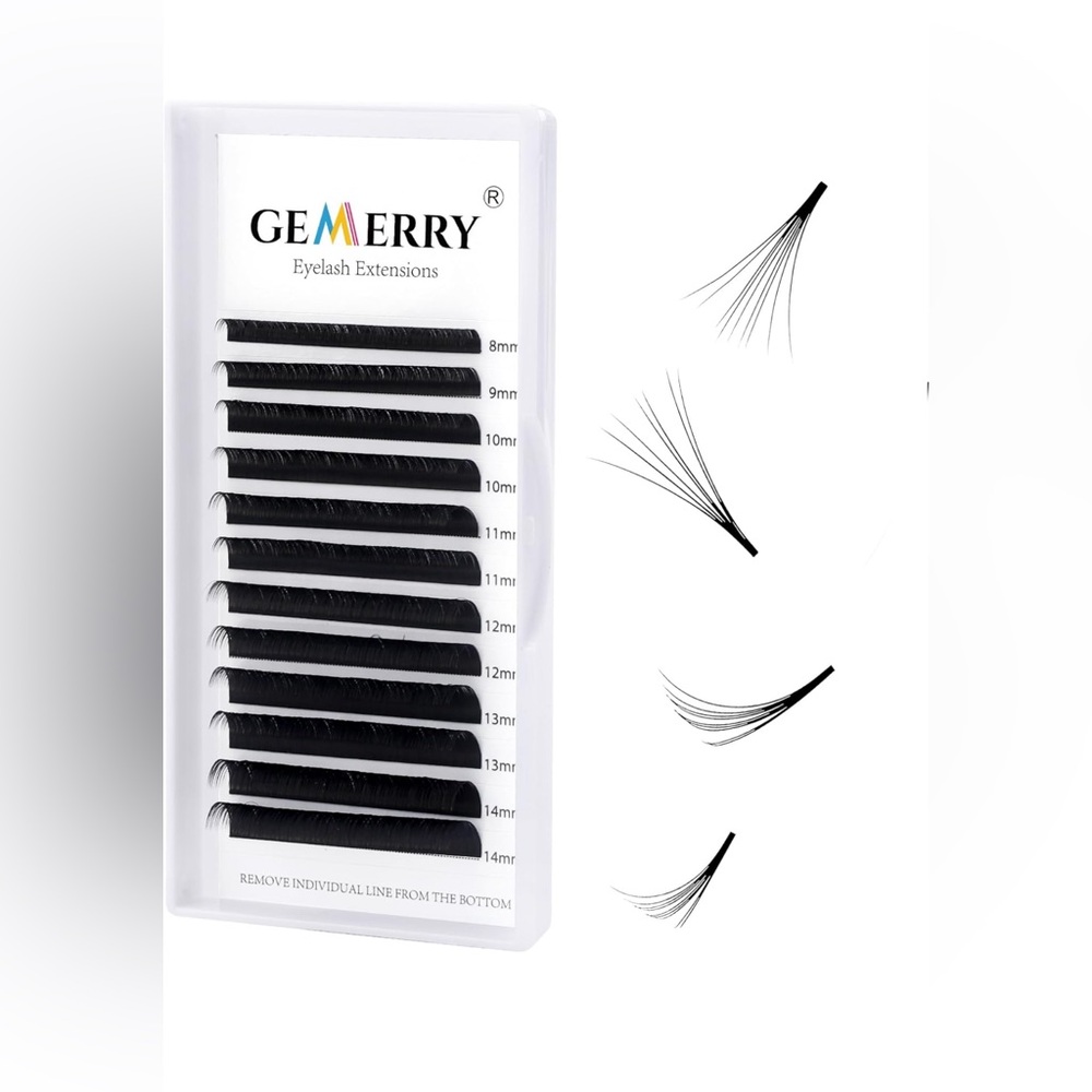 Volume Eyelash Extensions .05 .07 Easy Fan lashes D Curl 8-14mm Mixed Tray 3D